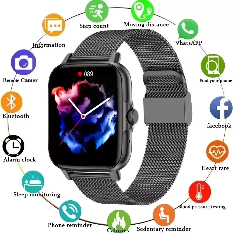 

Смарт-часы для мужчин и женщин, экран 1,69 дюйма, пульсометр, IP67, водонепроницаемые Смарт-часы, фитнес-трекер для телефонов Android и IOS