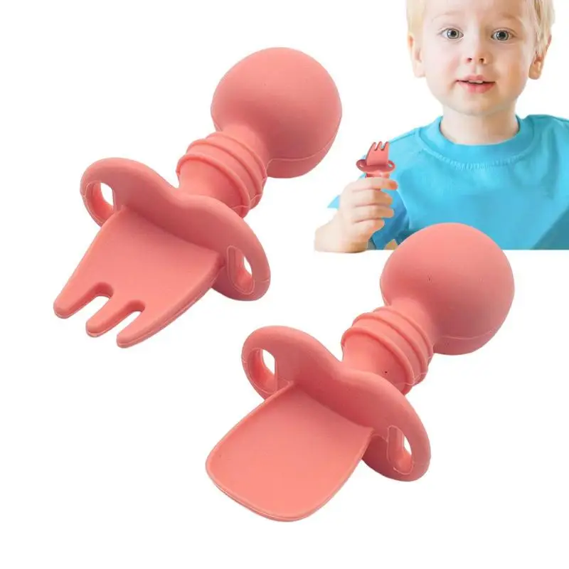 

Набор детской мини-посуды из силикона и вилки