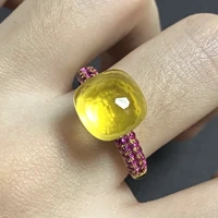 11.6x7mm Big Stone Natural Crystal Candy Ring With Purple Zircon Crystal Ring For Women Jewelry Gift Birthday   Pomellato   