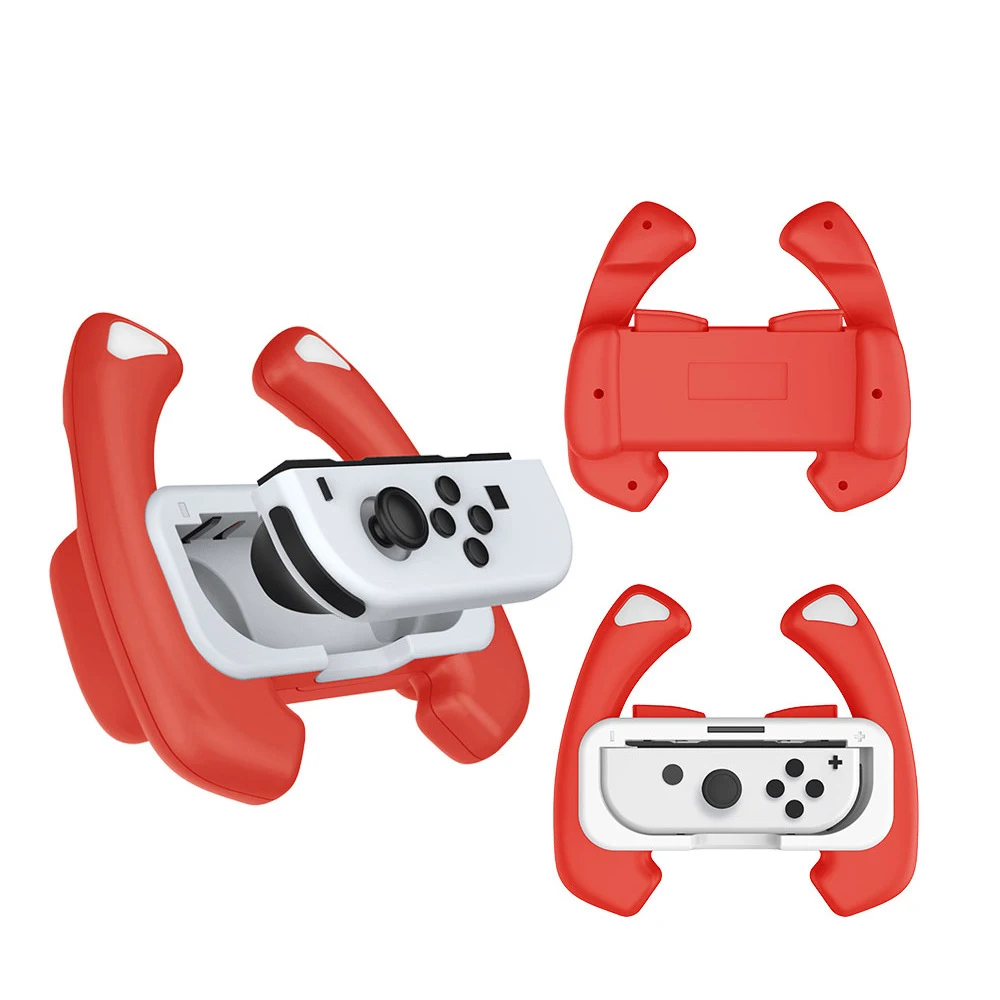 

2PCS For Nintendo Switch OLED Left Right Steering Wheel Grips Switch Joycon Small Handle Controller Cartoon Game Steering Wheel