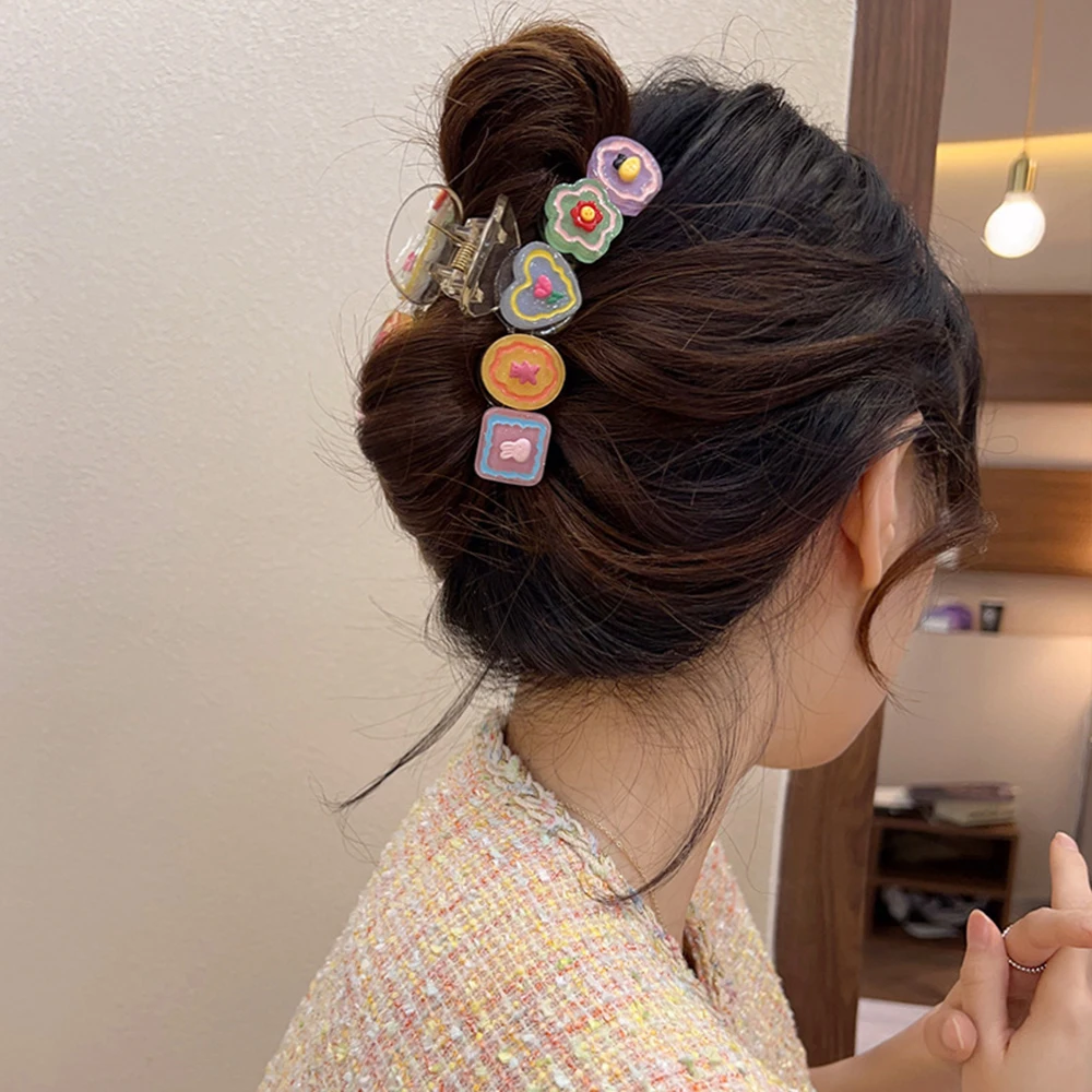 

Candy Flavor Girl Heart Jelly Hairpin Women's Back Of Head Grab Hairpin Shark Headdress High Ponytail Hair Clip