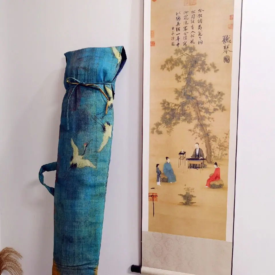 

Красно-коронообразный журавль Guqin для начинающих китайский этнический стиль пейзаж Картина узор Высокое качество защита аксессуары Новинк...