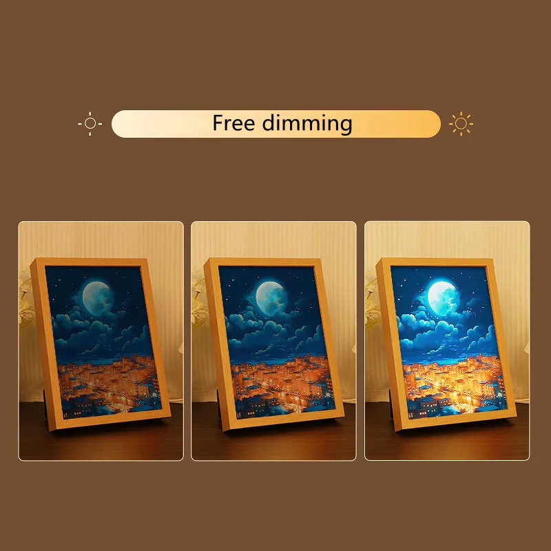 Genshin Impact Рисунок Светодиодная картина с рамкой Furina Hu Tao Wanderer Аниме Плакат