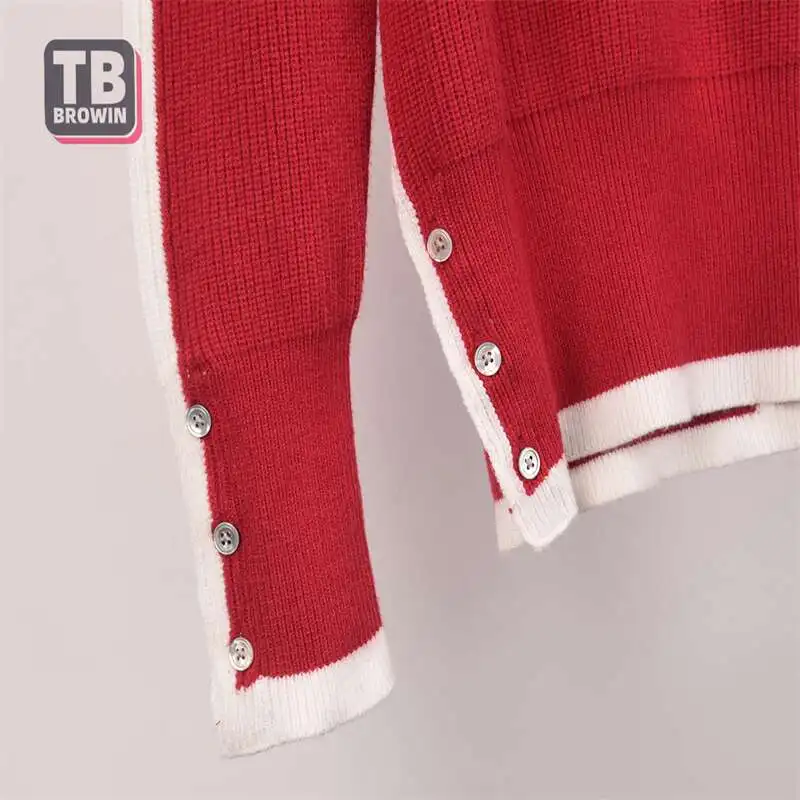 Мужской свитер бренда TB BROWIN thom четыре бар корейский Круглый вырез осень-зима