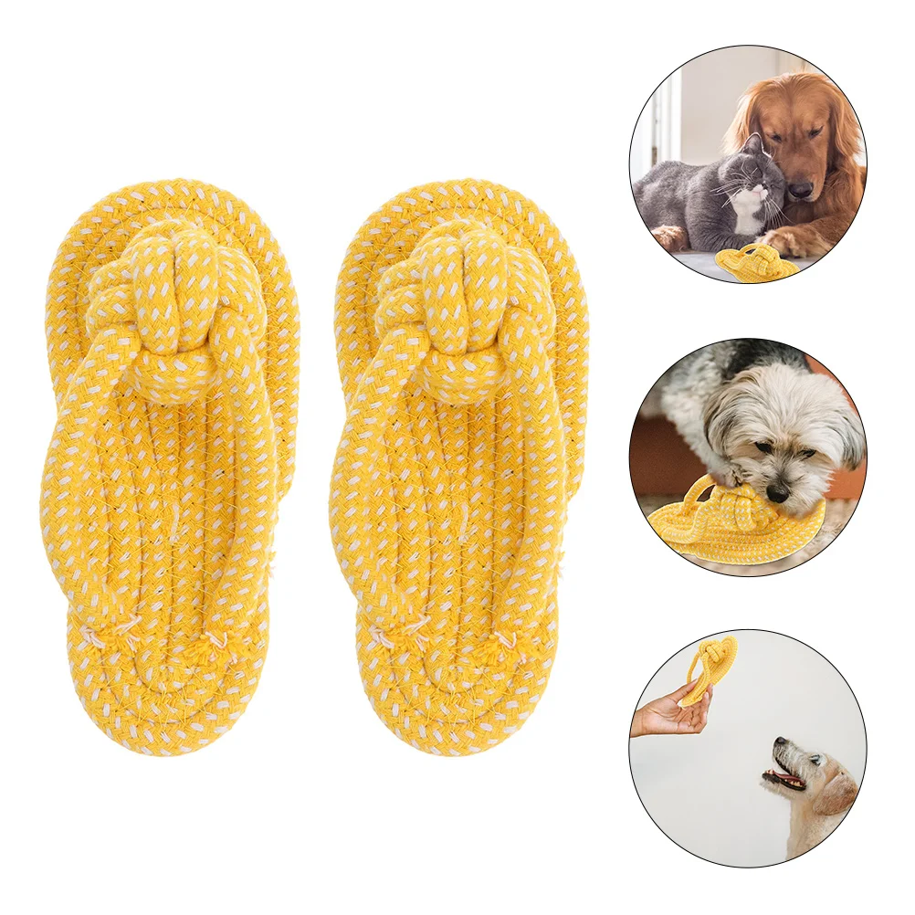 

2Pcs Cotton Rope Grinding Slipper Model Puppy Biting for Dogs Pets Puppy Home
