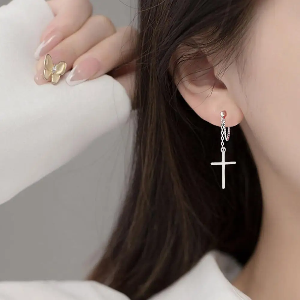 Женские серьги-подвески в виде креста уникальные Винтажные серьги-гвоздики с