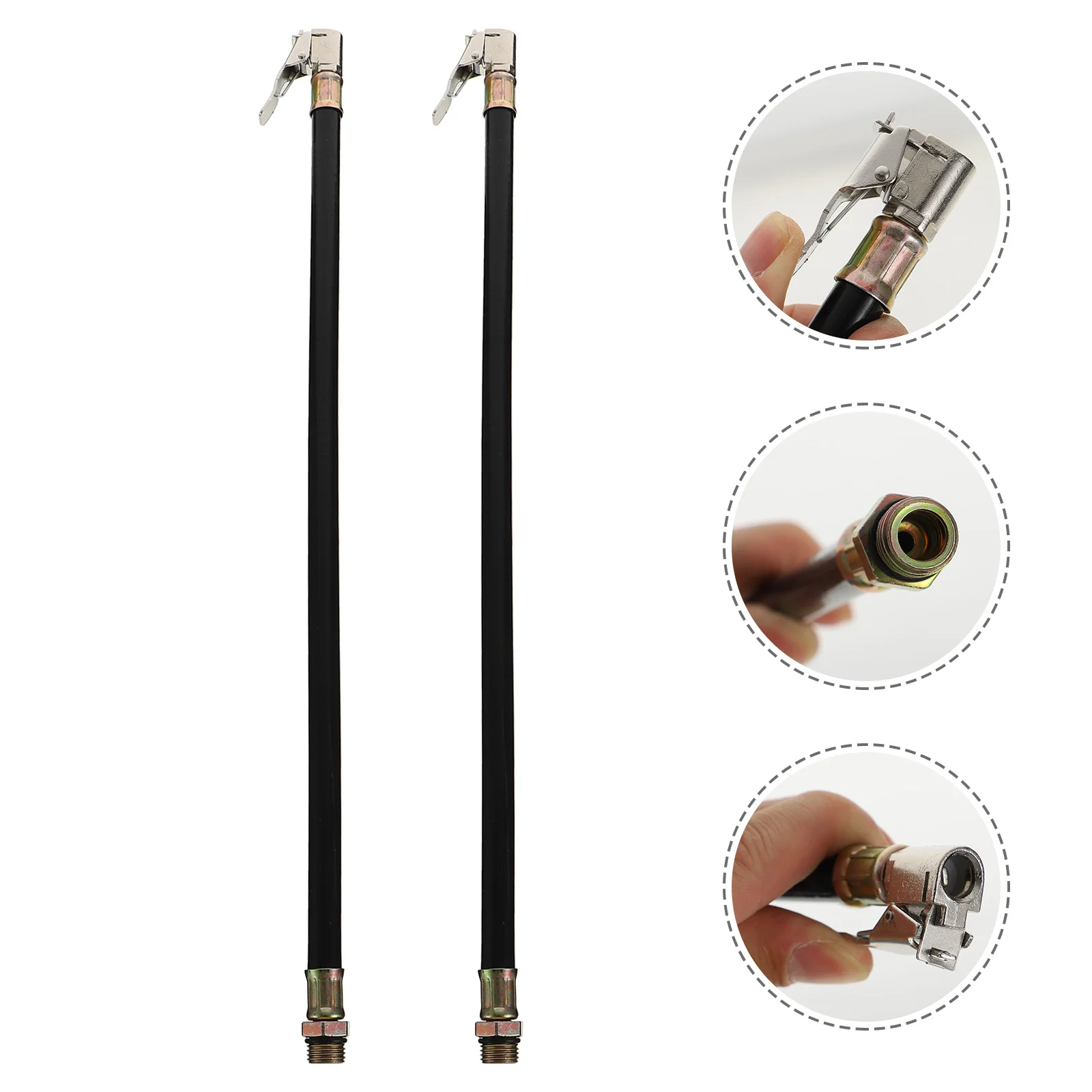 

2 Pcs Air Tool Fittings Tire Inflator Car Air Chuck Clip Tire Air Hose Tire Inflator Hose