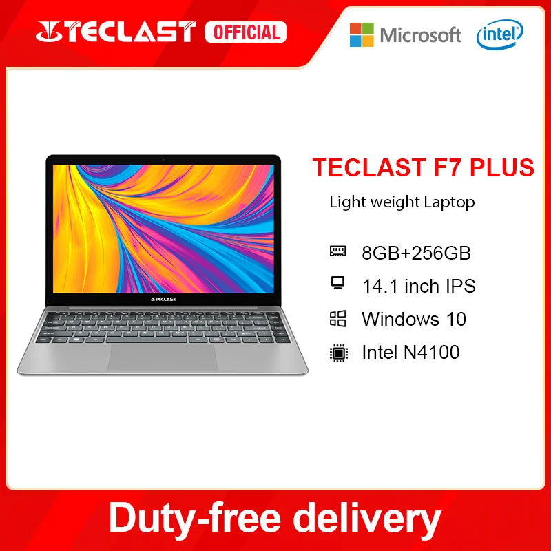 Teclast F7 Plus ноутбук с 15 6-дюймовым дисплеем процессором Intel Gemini Lake N4100 ОЗУ 8 Гб ПЗУ 14 1