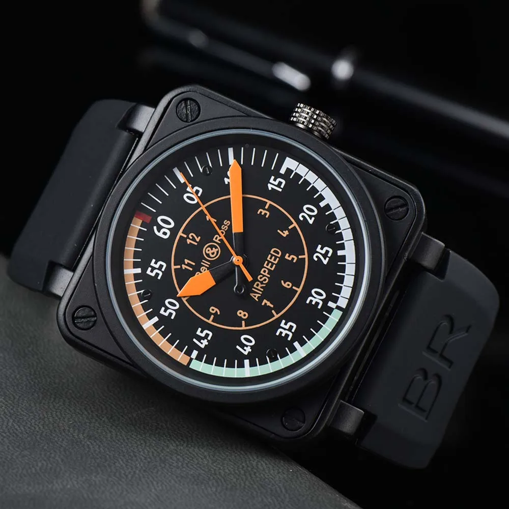 

Часы наручные Bell & Ross Мужские автоматические, брендовые многофункциональные механические Спортивные Светящиеся часы AAA