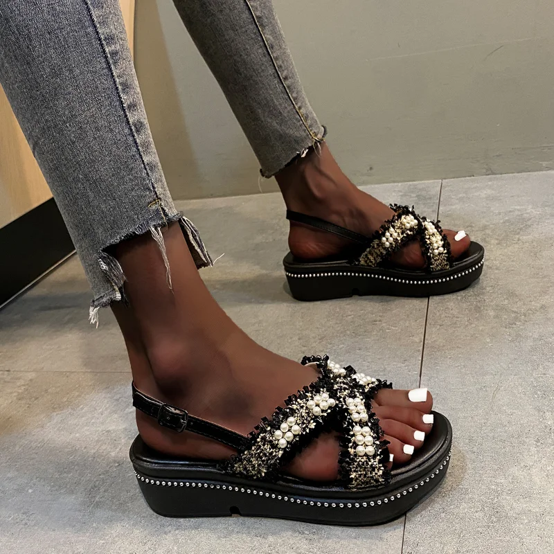 

Flat Slippers Shoes Flat Slippers Sequins Beach Slides Women Outdoor Flip Flops Woman Casual Women Clappers Shoes