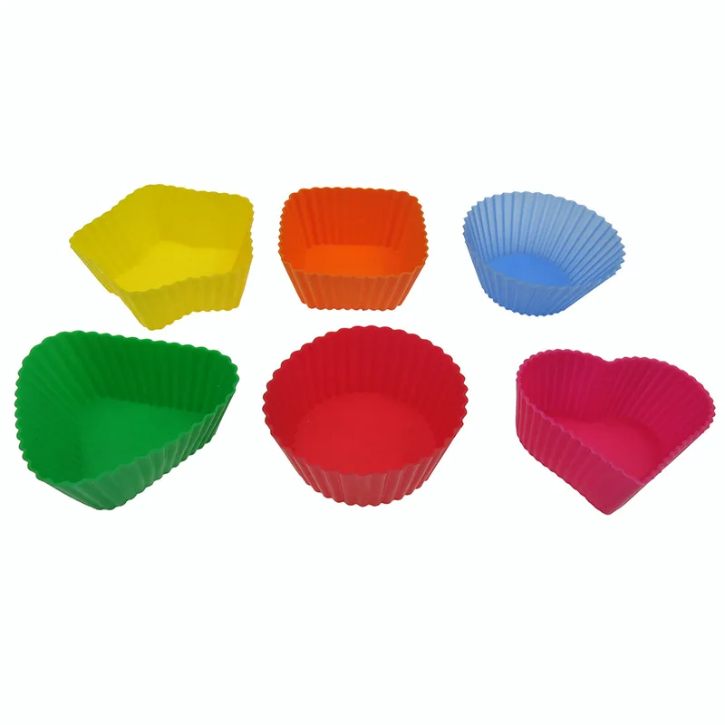 

5Pcs Silicone Cupcake Molds Fondant Pan 3D Muffin Multiple Shapes Kitchen Baking Pastry Mousse Pudding DessertDecorating Tools