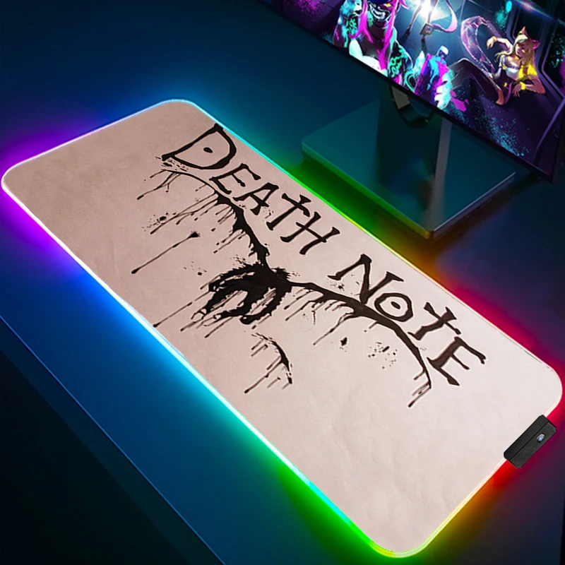 

Death Note Keyboard Pad Anime Mouse Mats Padding Rgb Table Pads 900 × 400 Pc Gamer Complete Backlit Carpet Gaming Laptop Hot Xxl