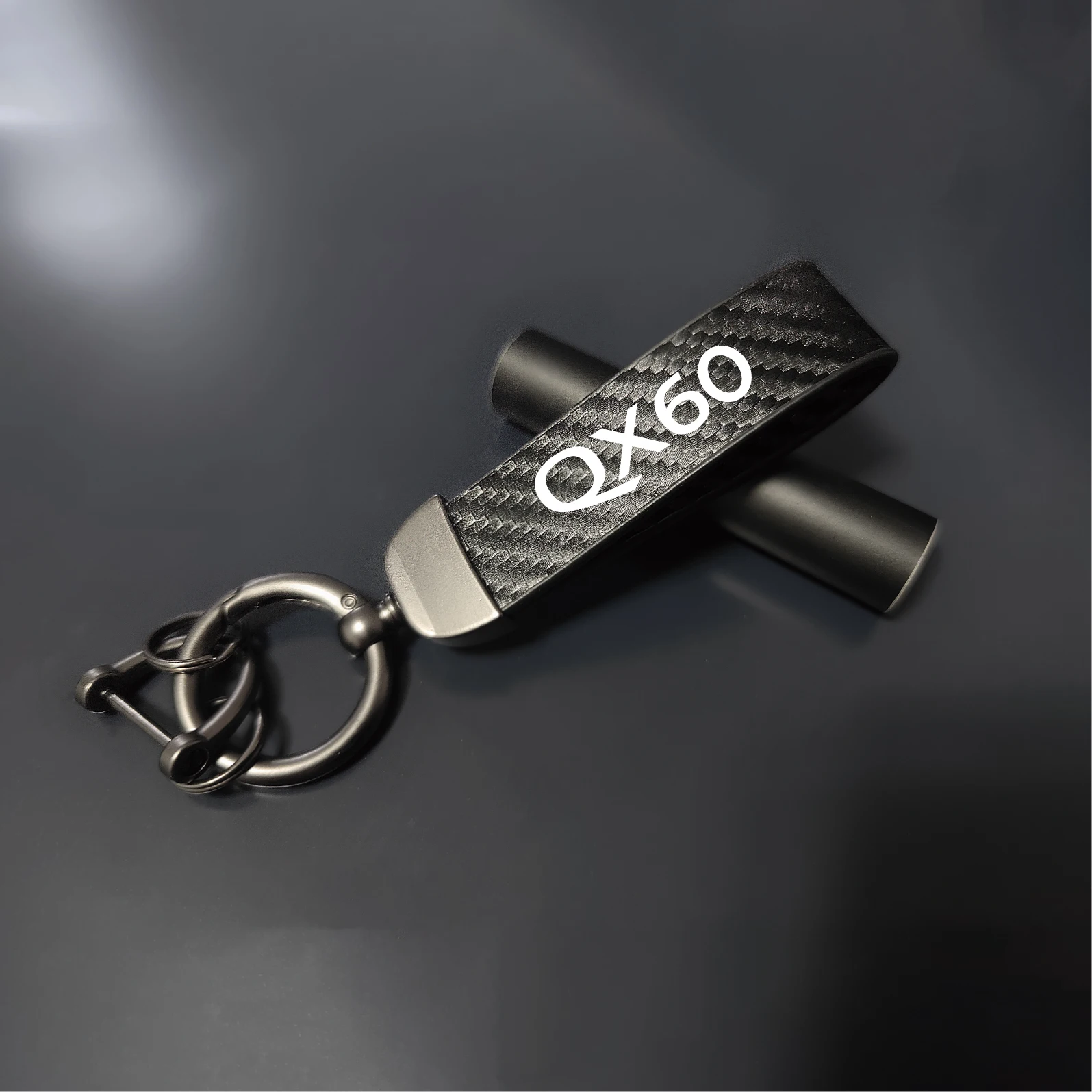 1 шт. автомобильный брелок из углеродного волокна кожаный цинковый сплав для Q30 Q50