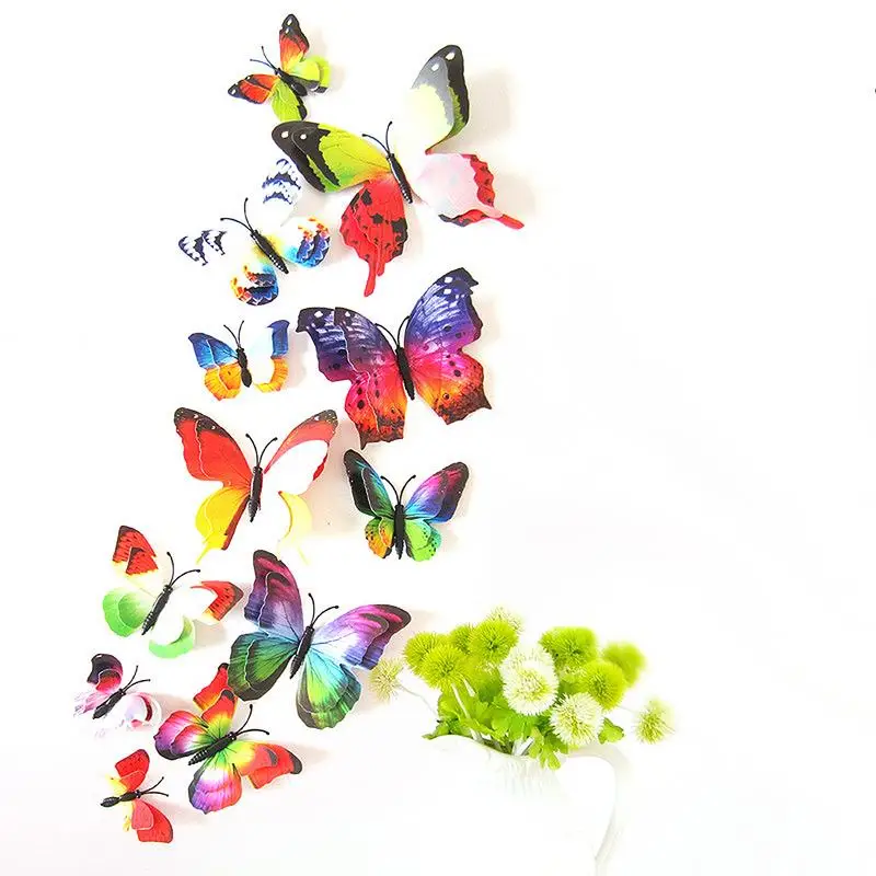 

Luminous Fridge Magnets 12PCS 3D Butterfly Design Decal Art Wall Stickers Room Magnetic Home Decor DIY Wall Decorations