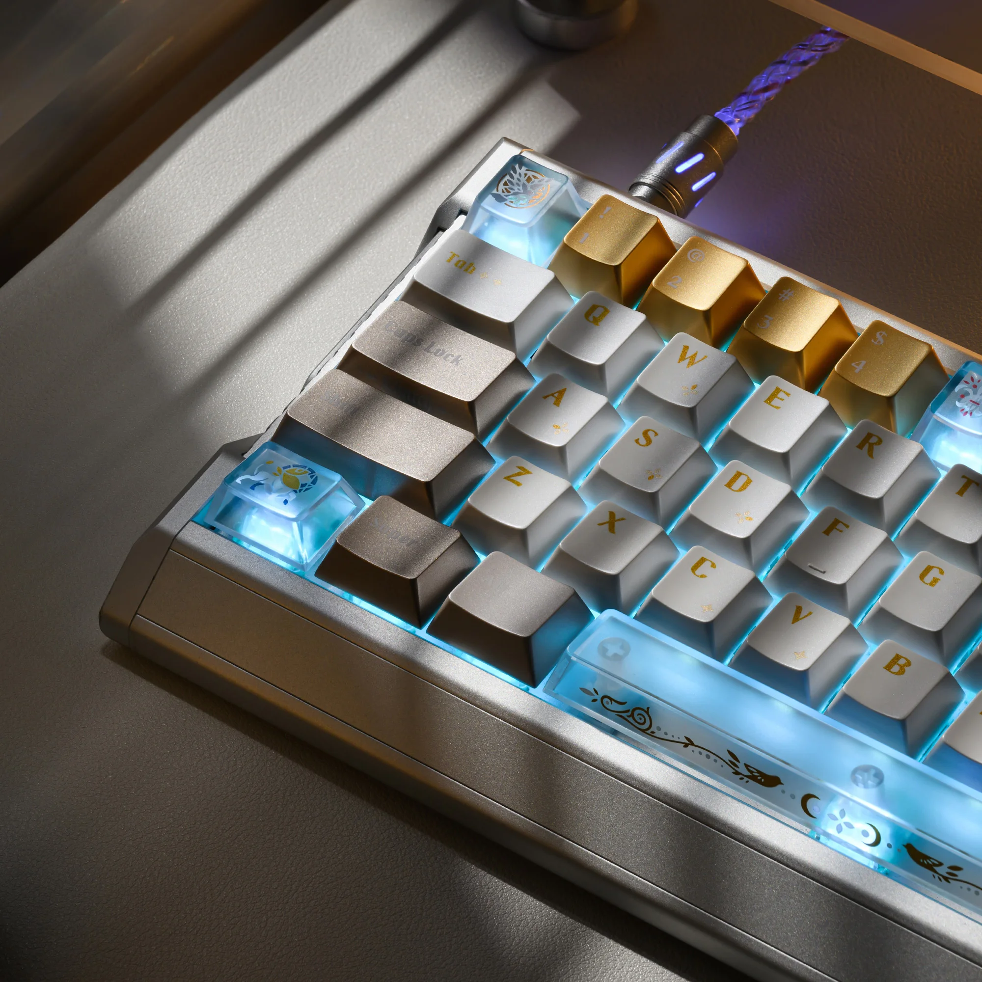 Набор клавиш XVX Stained Glass Cherry Profile PBT+PC, 181 клавиша, с перламутровым покрытием, призматическими деталями и акцентами, украшенными муассанитом (art.: 3920d968d8ec0) - 3920d968d8ec0