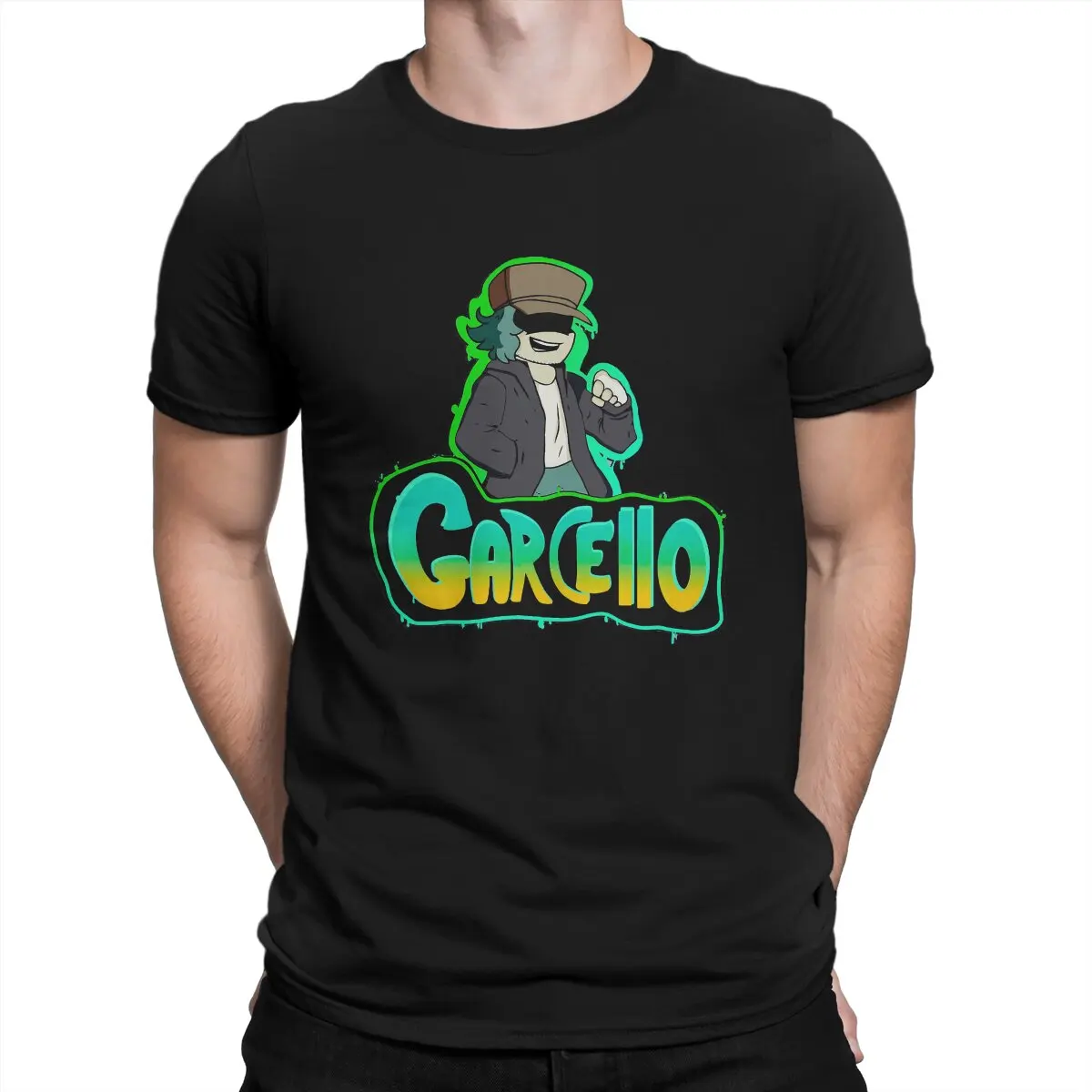 

Garcello Mod Character Graffiti Man's TShirt Friday Night Funkin FNF Music Boy Crewneck Short Sleeve 100% Cotton T Shirt Gift