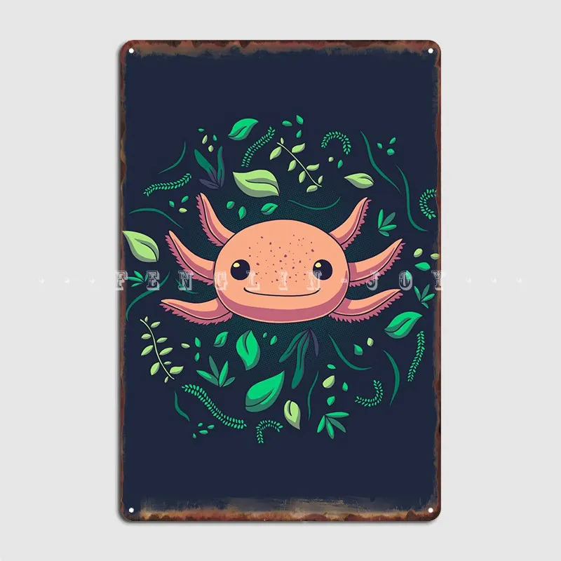 

Axolotl Animal Cute Pet Metal Sign Classic Cinema Kitchen Mural Painting Living Room Tin Sign Posters