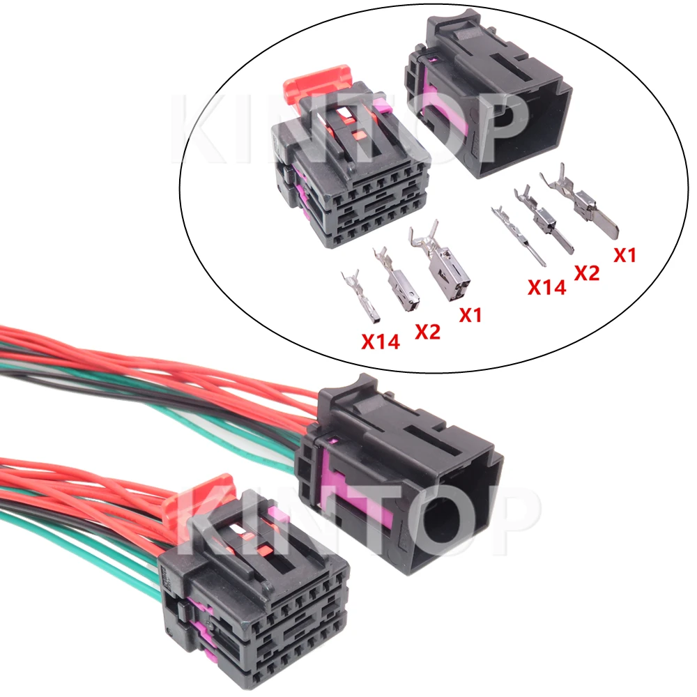 1 комплект 17 контактов 4F0972575 4F0972483 проводной кабель для автомобильного сиденья, розетка в пластиковом корпусе с проводами, автомобильный композитный разъем для VW Audi