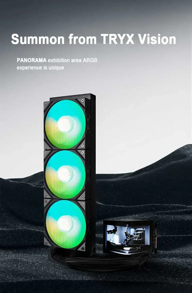 Охладитель жидкости TRYX PANORAMA 360 мм ARGB с изогнутым экраном 6 5 дюйма/поддержка