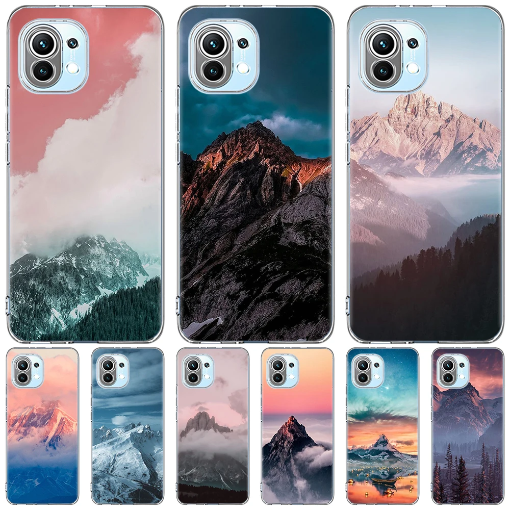 

Чехол для телефона с изображением гор пик лес для Xiaomi Mi 11 Ultra 12 11T 10T 9T Pro Note 10 9 SE A2 CC9 8 Lite 10S, силиконовый прозрачный мягкий чехол