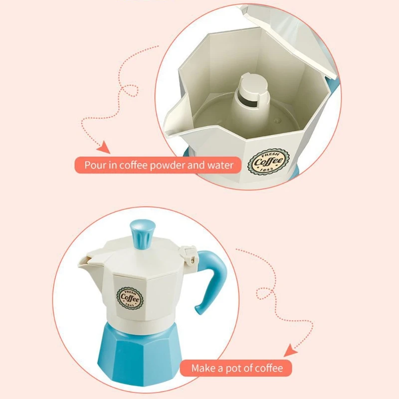 

New Pretend Play Kitchen Toy Coffee Pot Set Role-Play Game Supplies Girls Party Gift