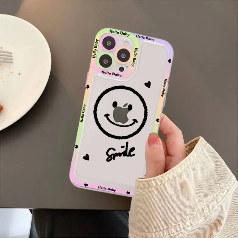 Cute Cartoon Smile Flower Phone Case for iPhone 11 12 13 Mini Pro Max 14 Pro Max Case shell