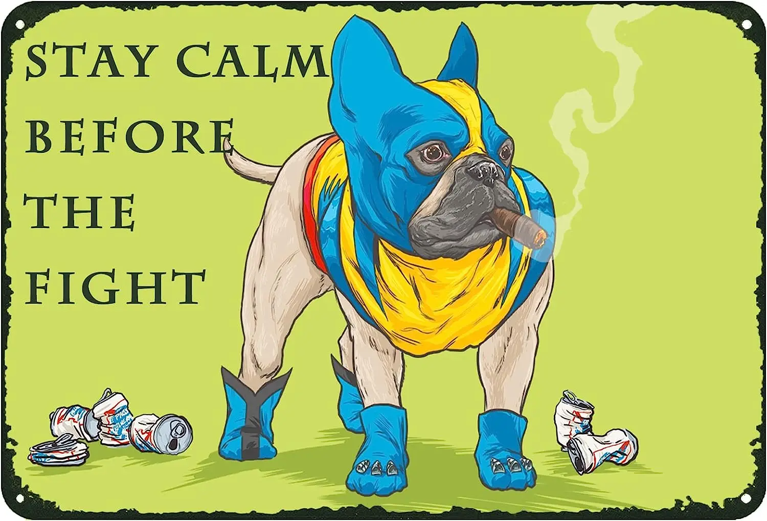 Рустикальный металлический надпись «Оставайтесь спокойным перед сражением», жестяной знак, забавный знак со звездами, Декор, подарки для дома, ванной комнаты