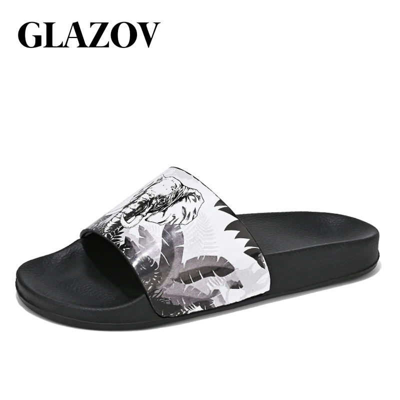 

GLAZOV Men's Summer Slipper 2023 Indoor House Luxury Beach Casual Walking Outdoor Rubber Bathroom Shoes For Home Man Slippers