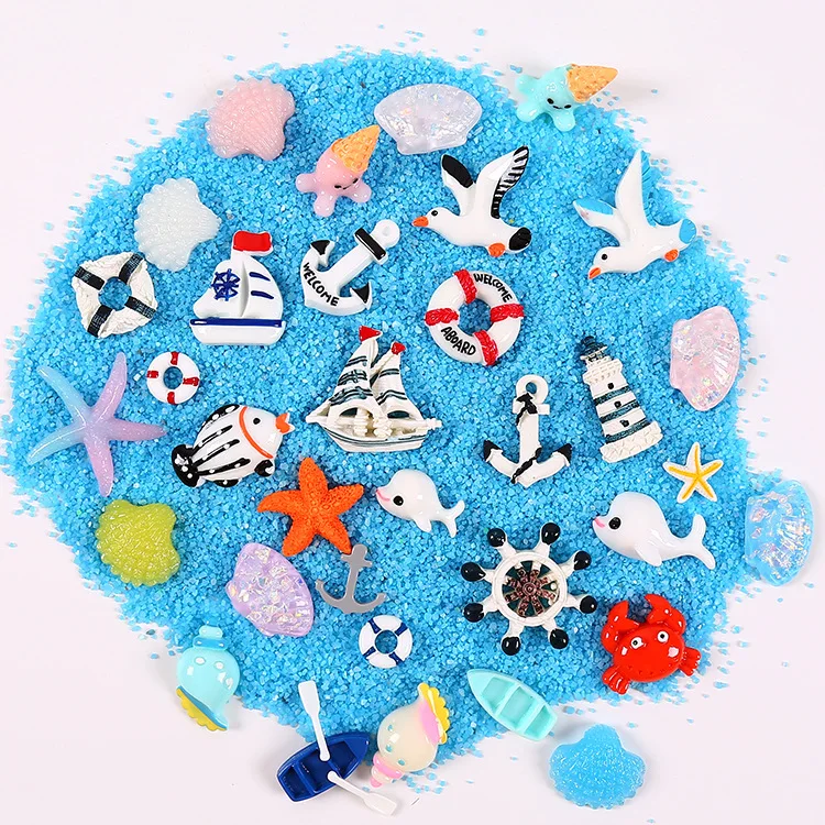 

Resin Ocean Boat Starfish Phone Case Jewelry Scrapbook Diy Figurine Cabochon Flatback Decoration Kawaii Accessories Decoração