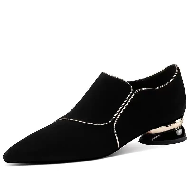 2025 Hot Sale Women's Shoes Side Zipper High Heels Fashion Solid Office and Career Sexy Pointed Toeel Egant Women