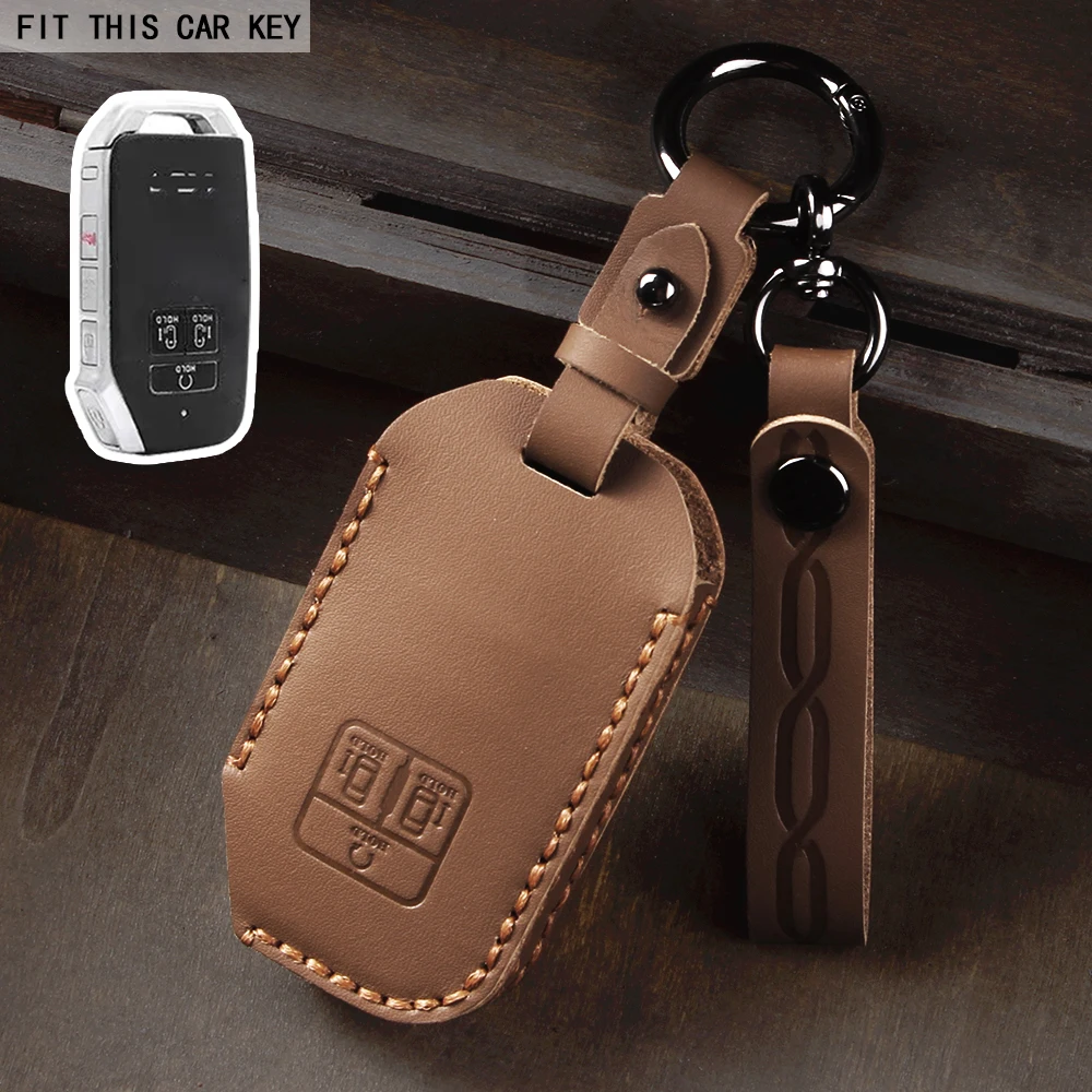 

Кожаный чехол для ключей с 7 кнопками для Kia Carnival 2021 2022 Sedona Carnival KA4 EX SX LX Fiesta 2023