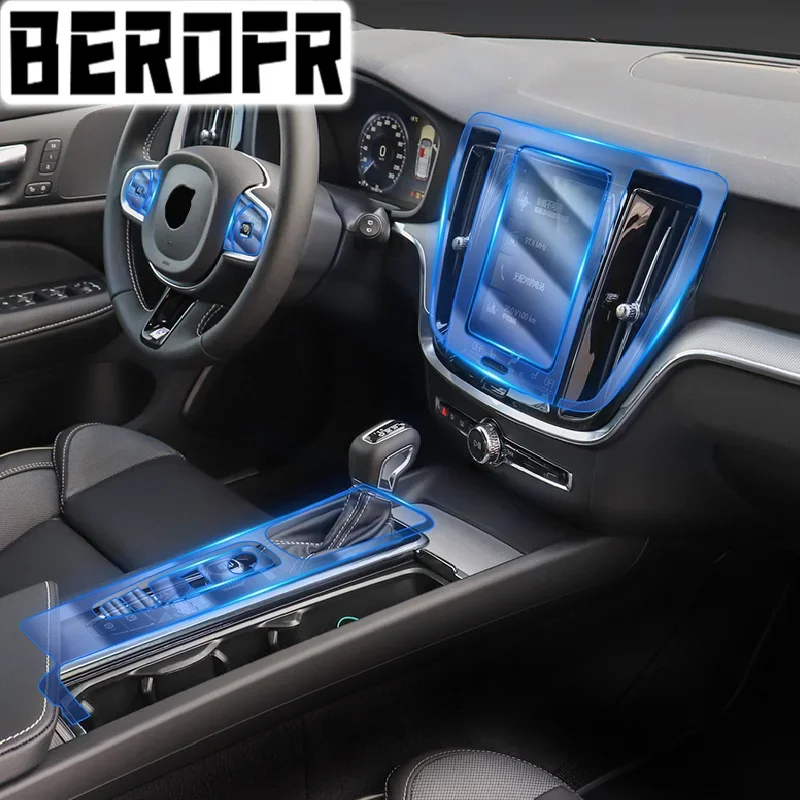 Фото Для Volvo S60 V60 2020 2021 салон автомобиля, центральная консоль, прозрачная защитная пленка из ТПУ, ремонтная пленка против царапин, ремонт аксессуаров №1