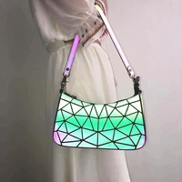 women sling bag shine geometry leather underarm handbags crossbody women luminous shoulder travel bag ladys hand bag