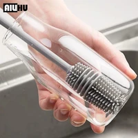 silicone cup brush cup scrubber glass cleaner kitchen cleaning tool long handle drink wineglass bottle glass cup cleaning brush