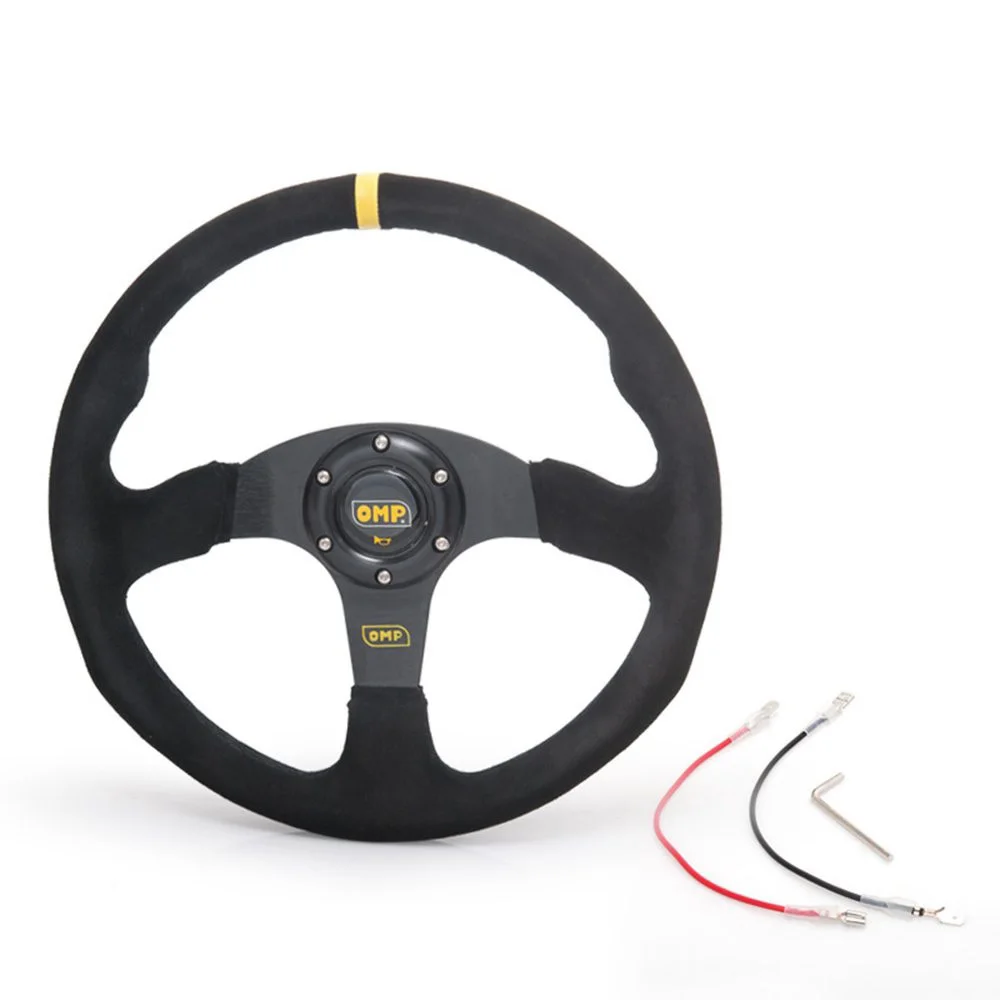 FOR OMP refitting racing 14 inch 350mm flat drift steering wheel / Suede steering wheel