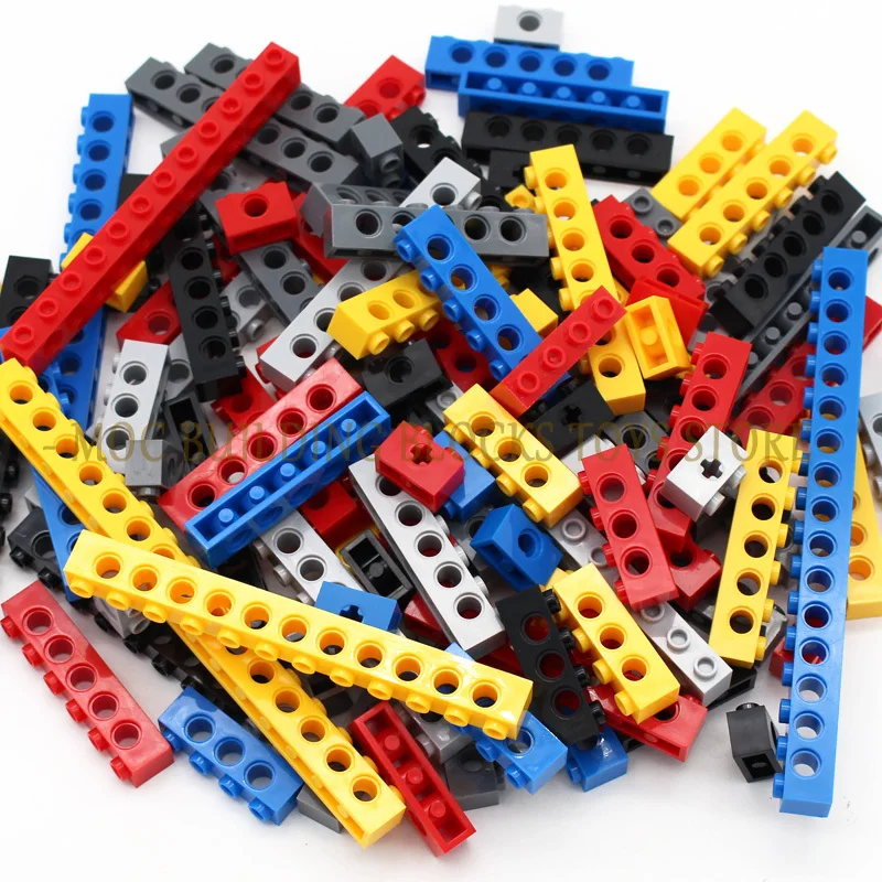 Технические строительные блоки, детали, Объемные Толстые блоки MOC, 6 цветов, комбинированные аксессуары, шипованные длинные лучи, робот, детс... (art.: 3920bf99503f2) - 3920bf99503f2