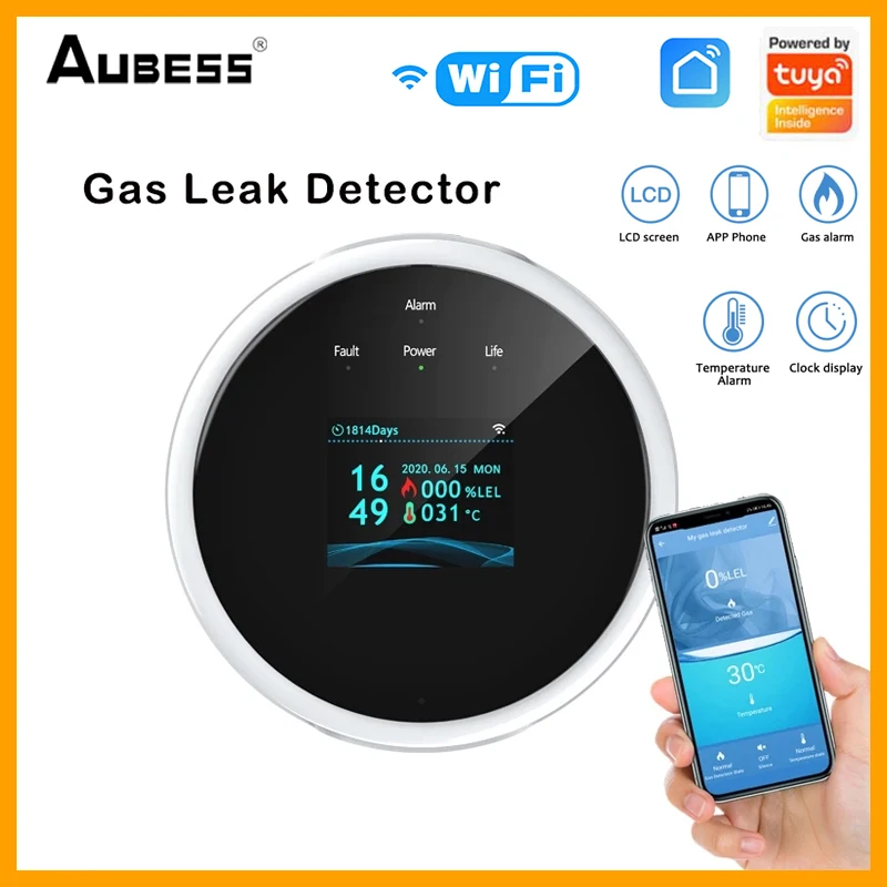 

Датчик утечки газа Tuya с Wi-Fi и управлением через приложение