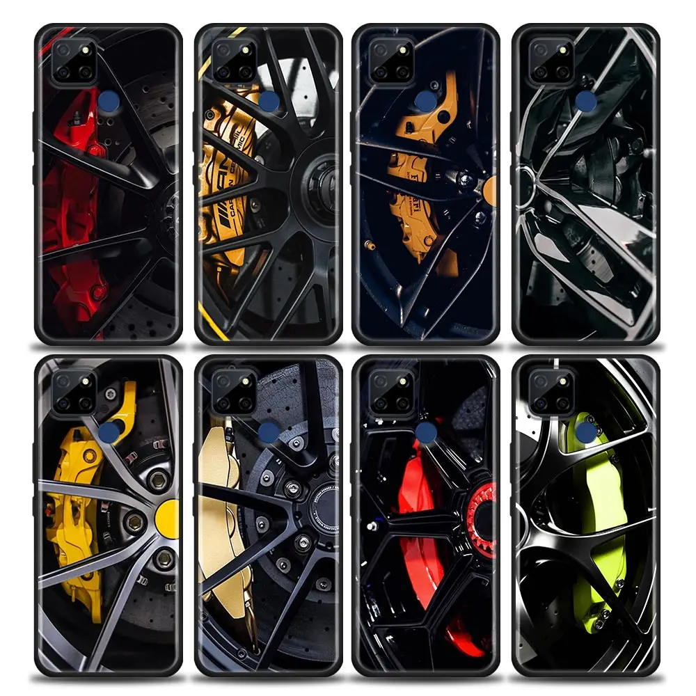 

Luxury Brand Car Tires Wheels Coque Case for Realme 5 6 7 7i 8 8i 9 C1 C2 C3 C21 C25 C15 C12 XT GT Master C35 Neo2 Pro Case Capa
