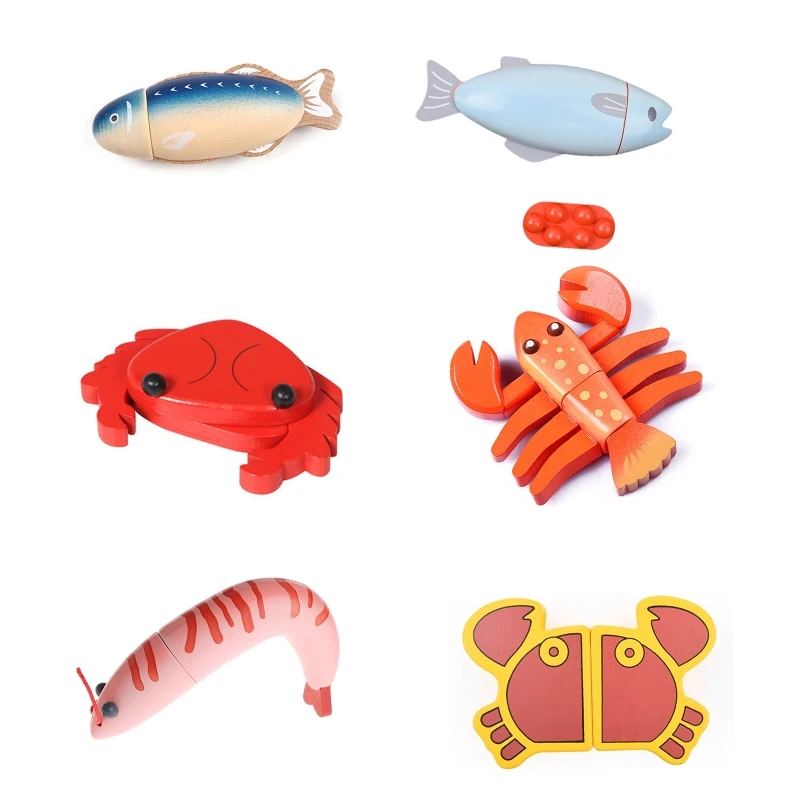 

Interactive Play Fish Model Toy w/ 2-4 Magnet Slice Boys Girls Pretend Chef Toys