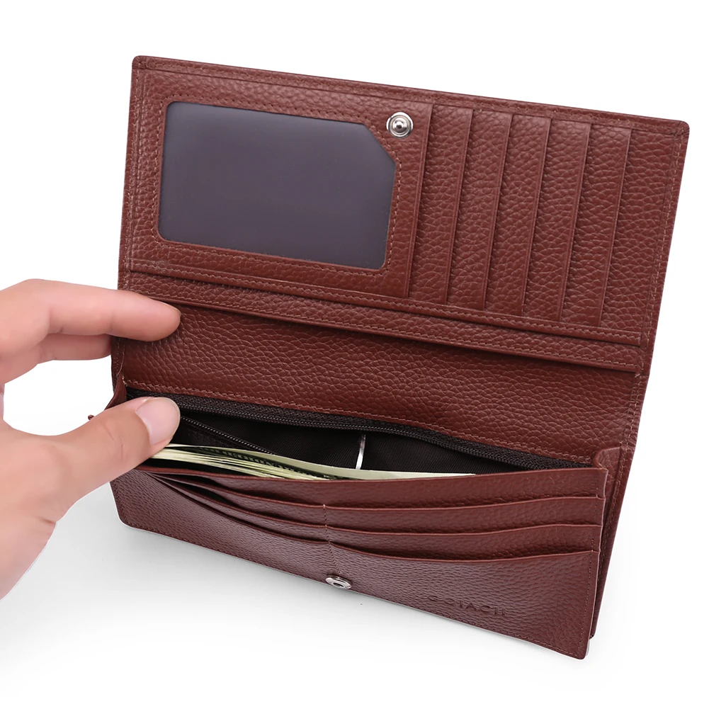 Genuine Leather Women's Wallets Long Ladies Wallet Clutch Money Bag Design Purse Fashion Purses Cards Holder