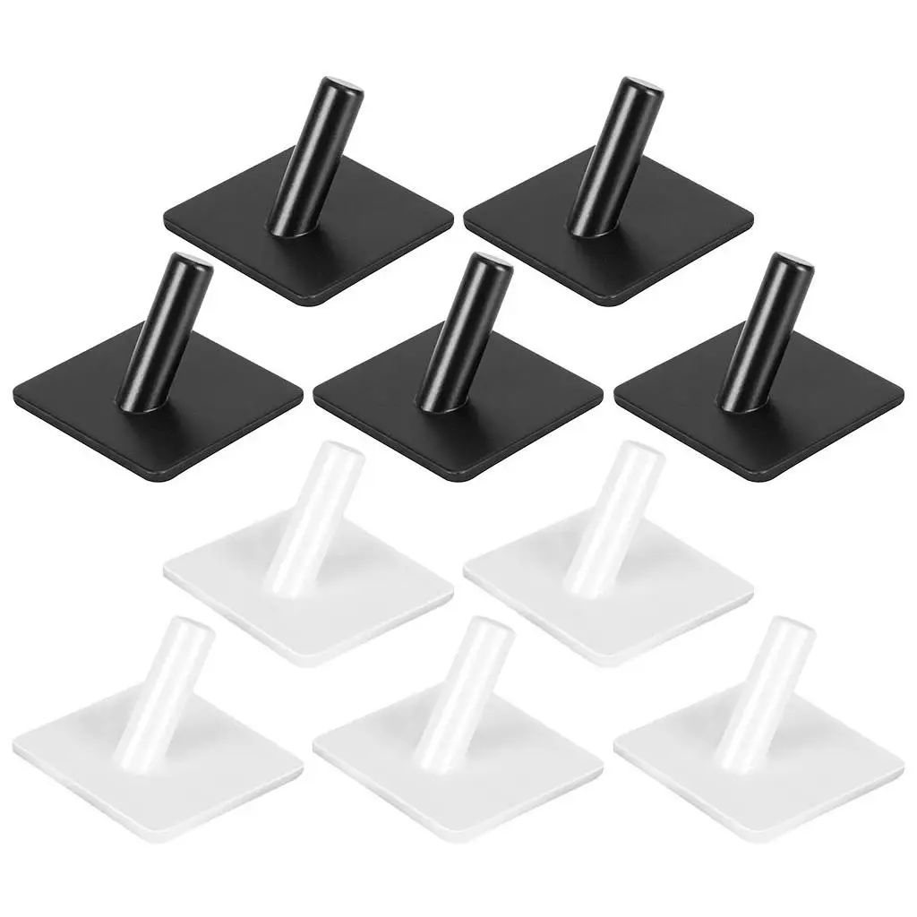 

5 Pack Adhesive Hooks Robe Coat Hat Hooks Wall Hangers Waterproof Stainless Steel Towel Holder Stick Hanging