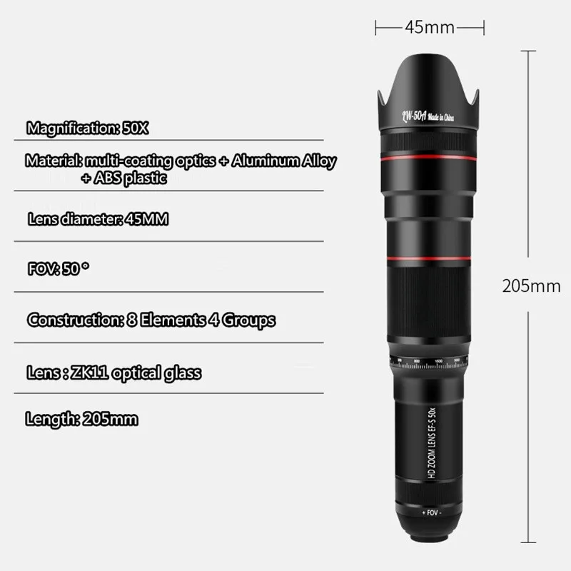 Монокулярный телескоп HD 50X для всех смартфонов |