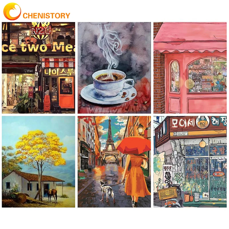 

CHENISTORY Paintings By Numbers DIY Picture Landscape Paint Home Decoration Canvas Painting Coloring For Living Room Artwork