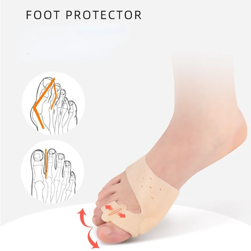 

1pair Hallux Valgus Orthotic Comfortable Big Toe Splitter Double-hole Front Palm Toe Splitter Orthotic Feet Care Pedicure Tools