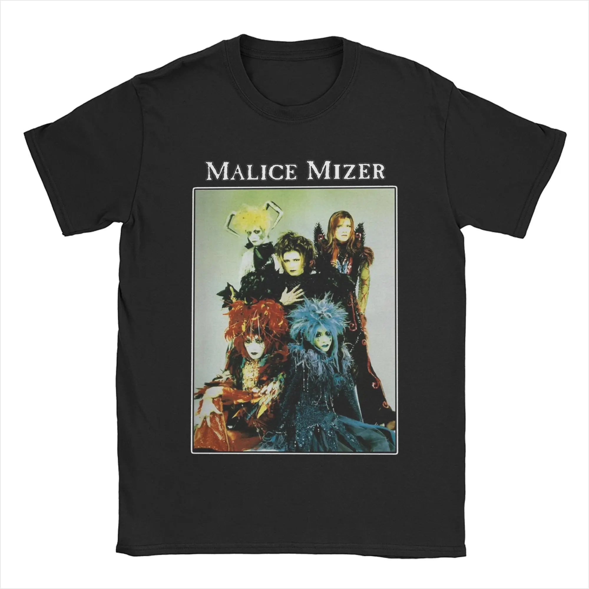 MALICE MIZER Merveilles Era Band T Shirt Men Pure Cotton Vintage T-Shirt Crew Neck Tees Short Sleeve Clothing Printed