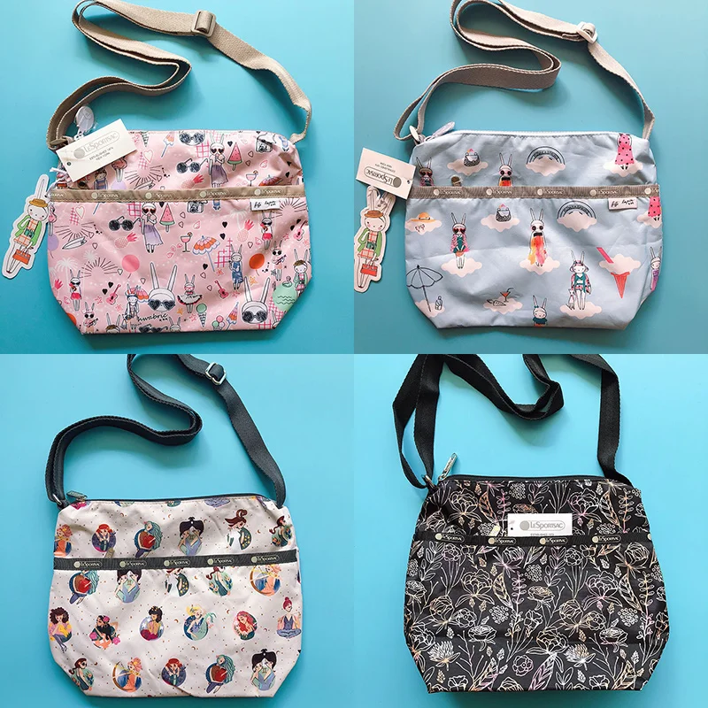 

26 см Kawaii Lesportsac мультяшная Женская модная сумка-мессенджер, модная сумка на плечо, повседневная женская сумка для путешествий, подарок
