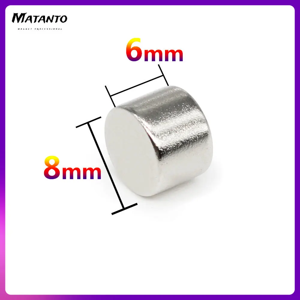 

10/20/50/100/150/200PCS 8x6 Round Powerful Strong Magnetic Magnet N35 Neodymium Magnet 8x6mm Small Disc Rare Earth Magnet 8*6