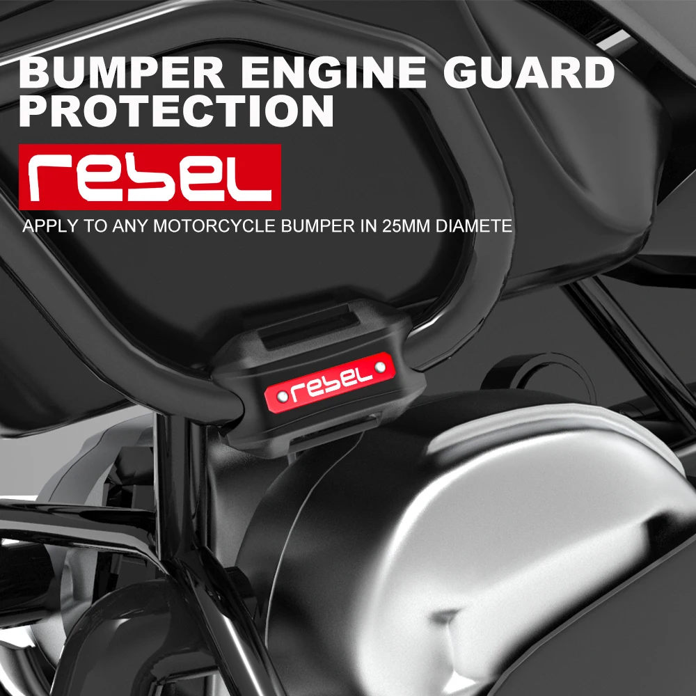 

Motorcycle 25mm Crash Bar Bumper Engine Guard Protection Decorative Block For Honda Rebel 500 Rebel 300 Rebel 1100 CMX500 300