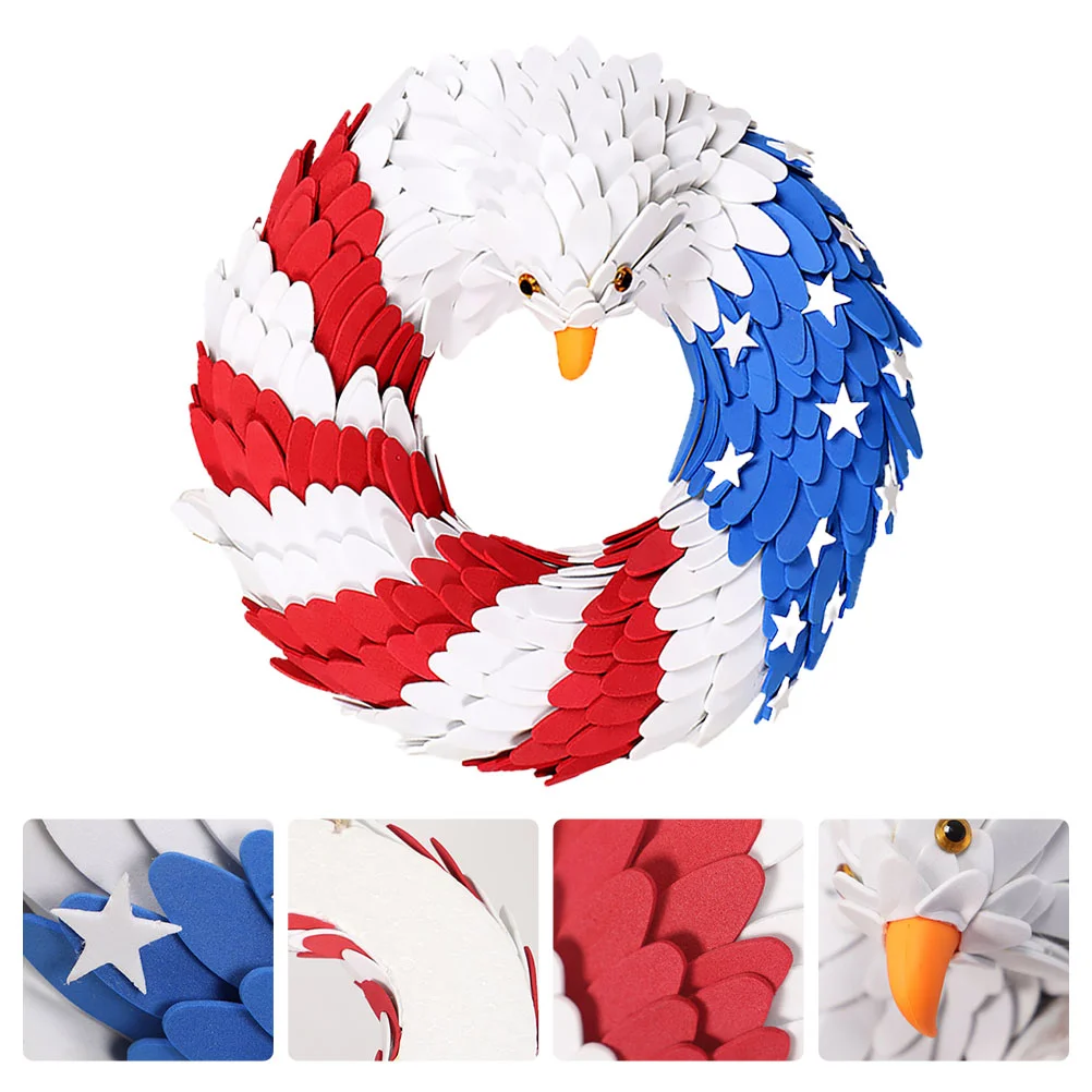 

Венок, украшение, гирлянда, День независимости американвечерние, подвесной флаг, украшение для дома, праздник, дверь орла, США