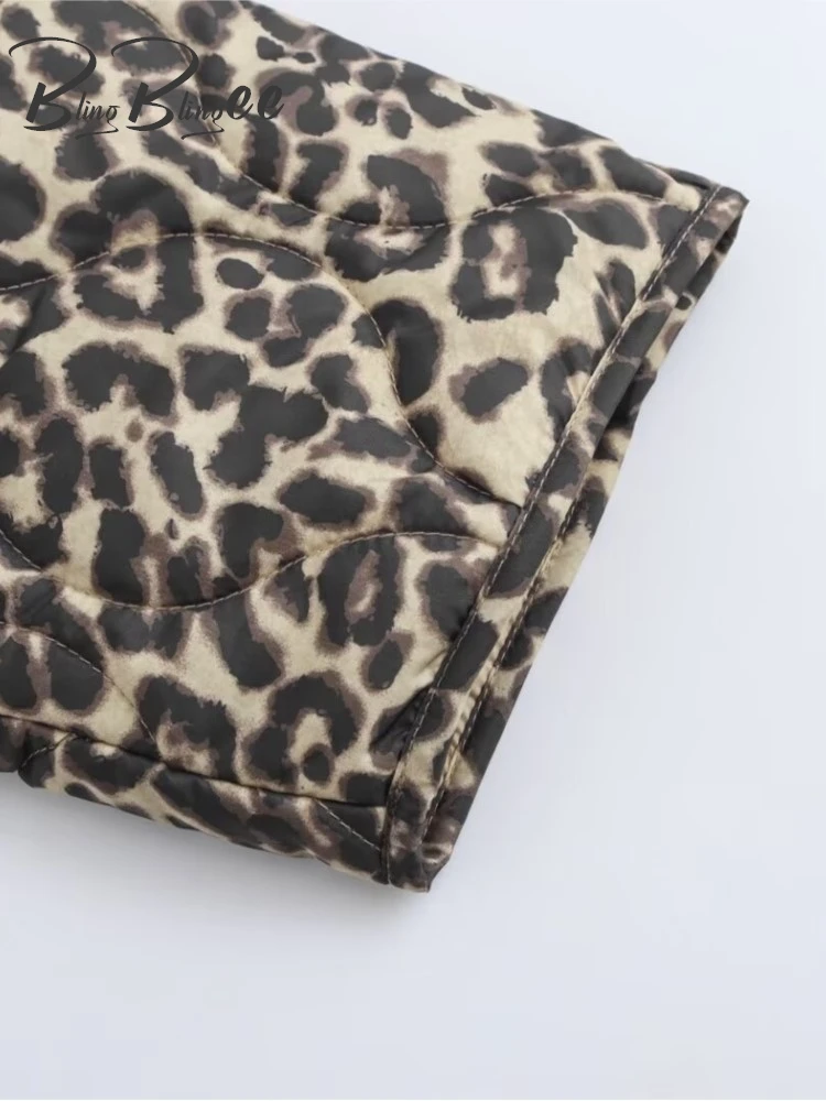 Женское хлопковое пальто с леопардовым принтом на молнии карманами